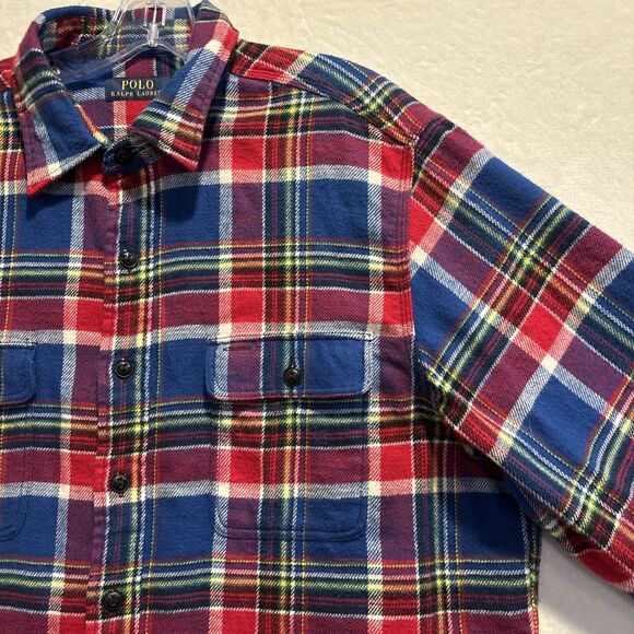 Polo Ralph Lauren Shirt Men’s Size XL Plaid Button Up Flannel Cotton Pockets - Picture 4 of 13